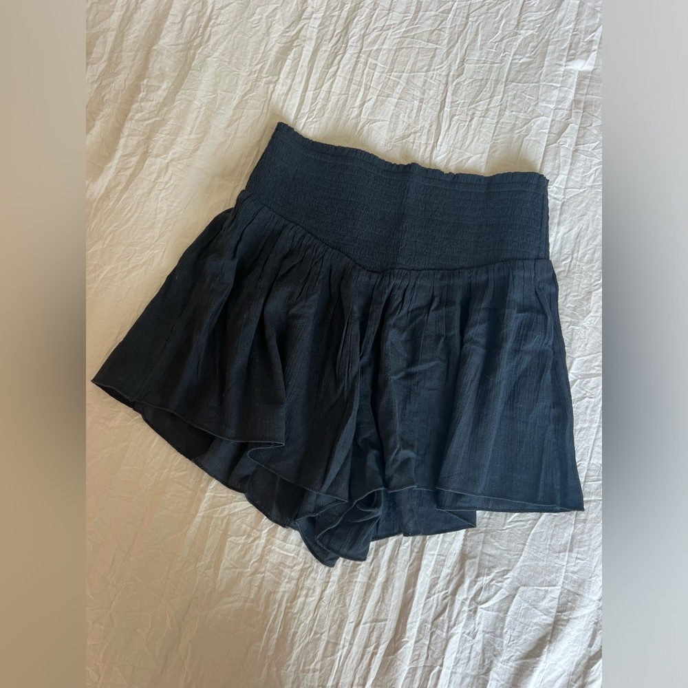 Black Aerie Cinched High Waist Shorts
